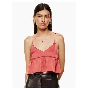 Aritzia Rose Pink Peplum Tank Top